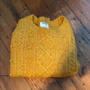 Old Navy Women's Yellow Cable Knit Sweater